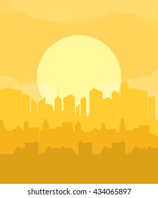 Flat design urban landscape illustration