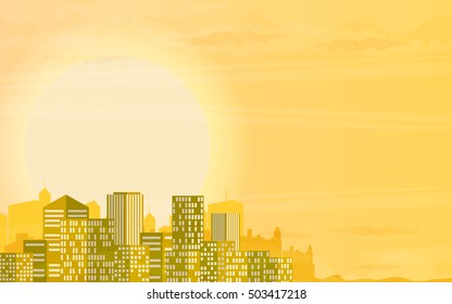 Flat design urban landscape illustration