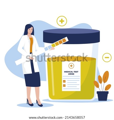 Flat design of urine test for medical and healthcare. Illustration for websites, landing pages, mobile applications, posters and banners. Trendy flat vector illustration