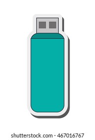 flat design usb flash drive icon vector illustration