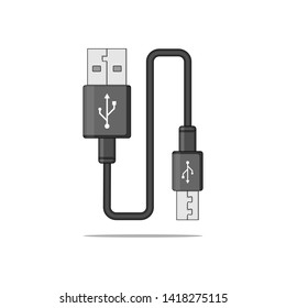 flat design USB icon on white background- Vector