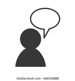 flat design user conversation icon vector illustration