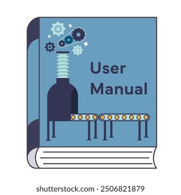 flat design user manual with wrench and screwdriver icon vector illustration