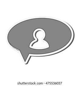 flat design user pictogram withing conversation bubble icon vector illustration