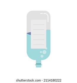 flat design of v bottle, infuse bottle. with liquid inside