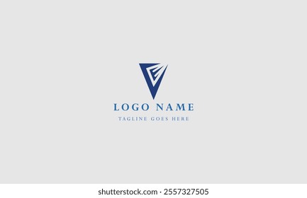 Flat design v letter logos