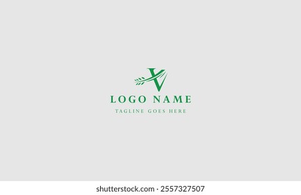 Flat design v letter logos