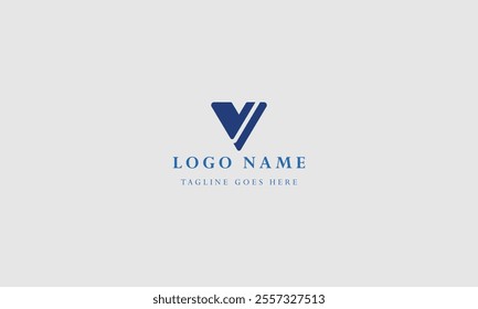 Flat design v letter logos