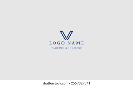 Flat design v letter logos