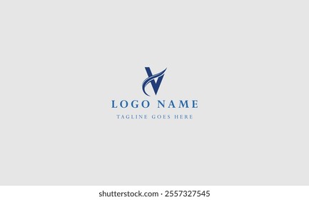 Flat design v letter logos