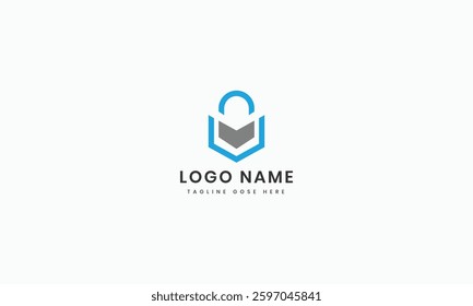 Flat design v logo geometric letter