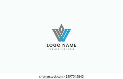 Flat design v logo geometric letter