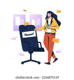 Flat design of vacant seat for available job recruitment position