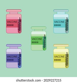 Muestra de frasco de vacuna de diseño plano