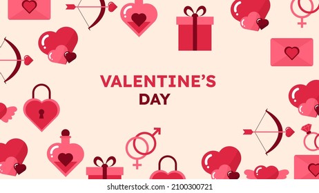 Flat design valentines day background Free Vector