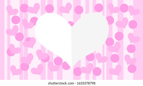 Flat design valentine's day banner with shape heart and circles decoration 