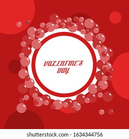 Flat design valentine's day banner with decoration bubbles. 