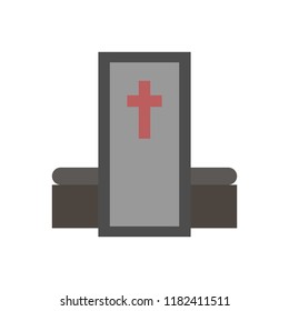 flat design vampire coffin icon