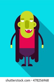 flat design vampire halloween modern bright style