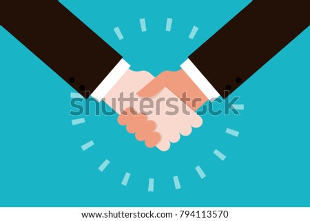 ?Handshake flat design, vector.