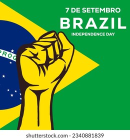 flat design vector 7 de setembro brazil independence day illustration