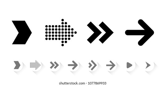 Flat design vector arrow icon set.