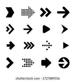 Flat design vector arrows and pointers icon set. 