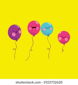 flat design vector balloon decoration, commonly used for party event decoration.