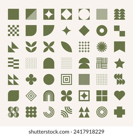 flat design vector basic icon shape geometric elements set collection