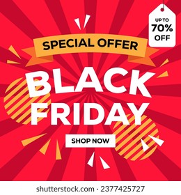 flat design vector Black Friday banner illustration