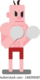 Flat Design Vector Boxer Illustration