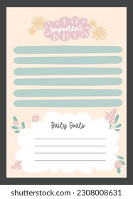 flat design vector bullet journal weekly monthly planner 