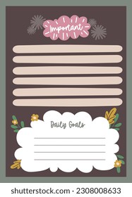 flat design vector bullet journal weekly monthly planner 