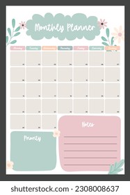flat design vector bullet journal weekly monthly planner 