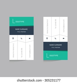 Flat design vector Business card template / Modern business card template in flat design for business presentation.