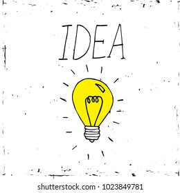 Flat design vector business illustration concept creative idea with light bulb on white background