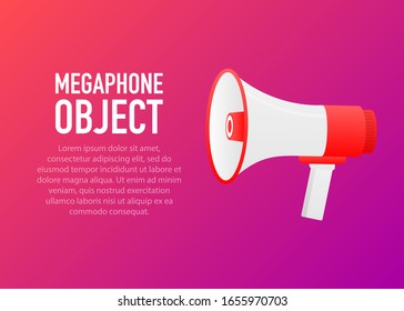 Flat design vector business illustration concept of megaphone. Megaphone for website and promotion banners.