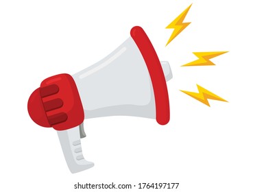 Flat design vector business illustration concept Digital marketing megaphone icon for website and promotion banners.