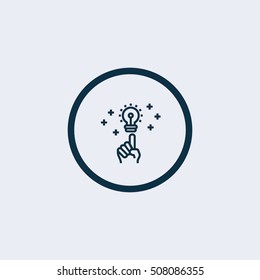 Flat design vector business illustration concept Creative idea with lamp bulb light for website and promotion banners.