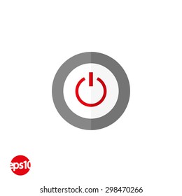 Flat design vector button. Power symbol