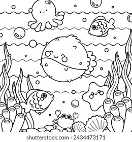 flat design vector children kawaii cute coloring page worksheet printable for kids fun activity