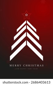 Vetor de design plano de conceitos de árvore de Natal para fundo vermelho de Natal com vetor de árvore de abeto e árvore de Natal alegre vermelho com fundo Abstrato de Natal vermelho