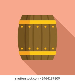 Flat design vector of a classic wooden barrel, ideal for icons and decorations