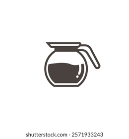 flat design vector coffee or tea pot.