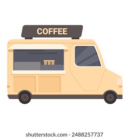 Flat design vector of a coffee truck, perfect for food service themes