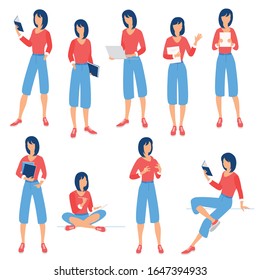 Flat design vector collection ready to animation people poses and activityes for web page and mobile app.