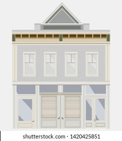 Flat design vector concept illustration of grey house 