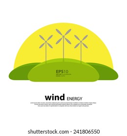 Flat design vector concept illustration with icon of ecology, environment, green energy and pollution