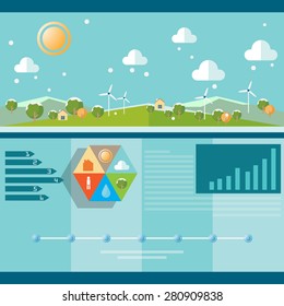 Flat design vector concept infographic