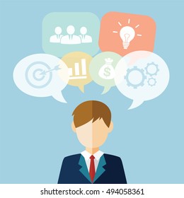 Flat design vector concepts for business strategic management